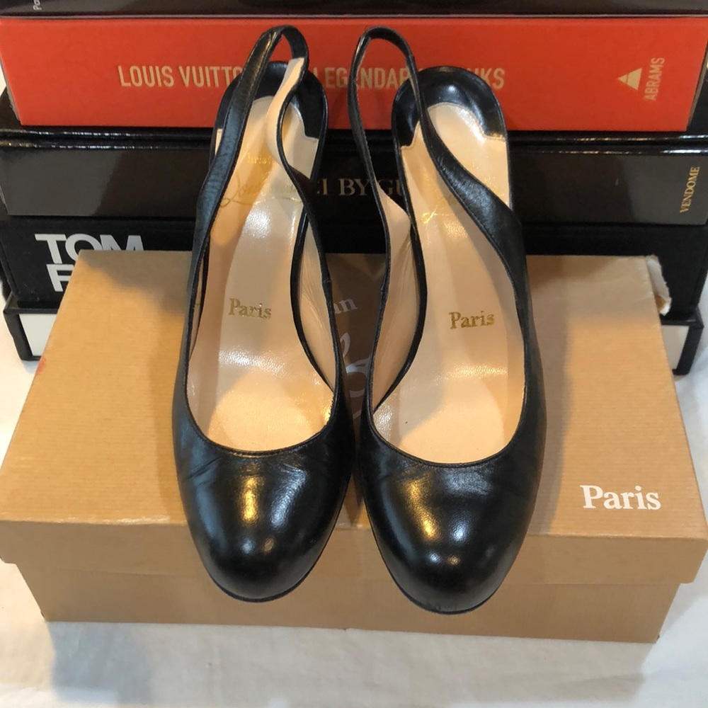 Christian Louboutin Leather Slingbacks Size 36.5 - Picture 3 of 6